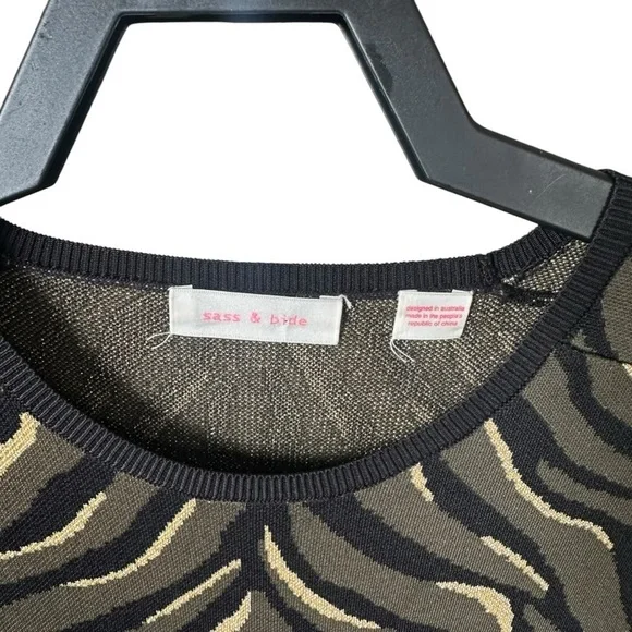 Sass & Bide Midi Dress Movement of Sound: animal print, button slot NWOT XS - Picture 4 of 10